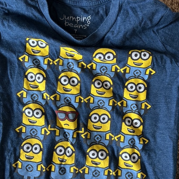 Set of 2 Minions shirts one long sleeved and one tank top. Size 7 and size small - Picture 2 of 3